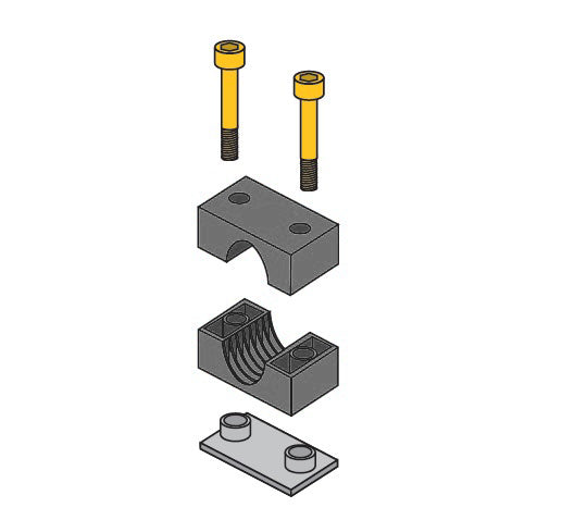 S4018SI-AL by ZSi-Foster | Weld Mount Beta Clamp | Smoothie Standard Series | For 1-1/8" Tube | Cap Screw Assembly | Aluminum