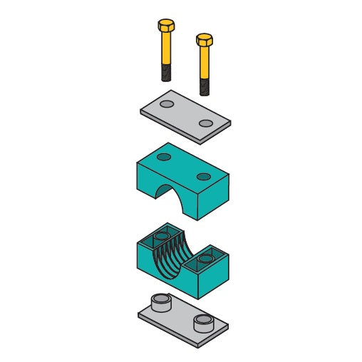 S7038S-SS by ZSi-Foster | Weld Mount Beta Clamp | Standard Series | For 2" Pipe | Polypropylene/304 Stainless Steel