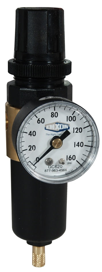 BB3-02MGMB Wilkerson by Dixon Valve | BB3-Series | Miniature Filter / Regulator | 1/4" Port Size | 16 SCFM | Manual Drain | 0.5 oz. Metal Bowl | 2-125 PSI Adjusting Range