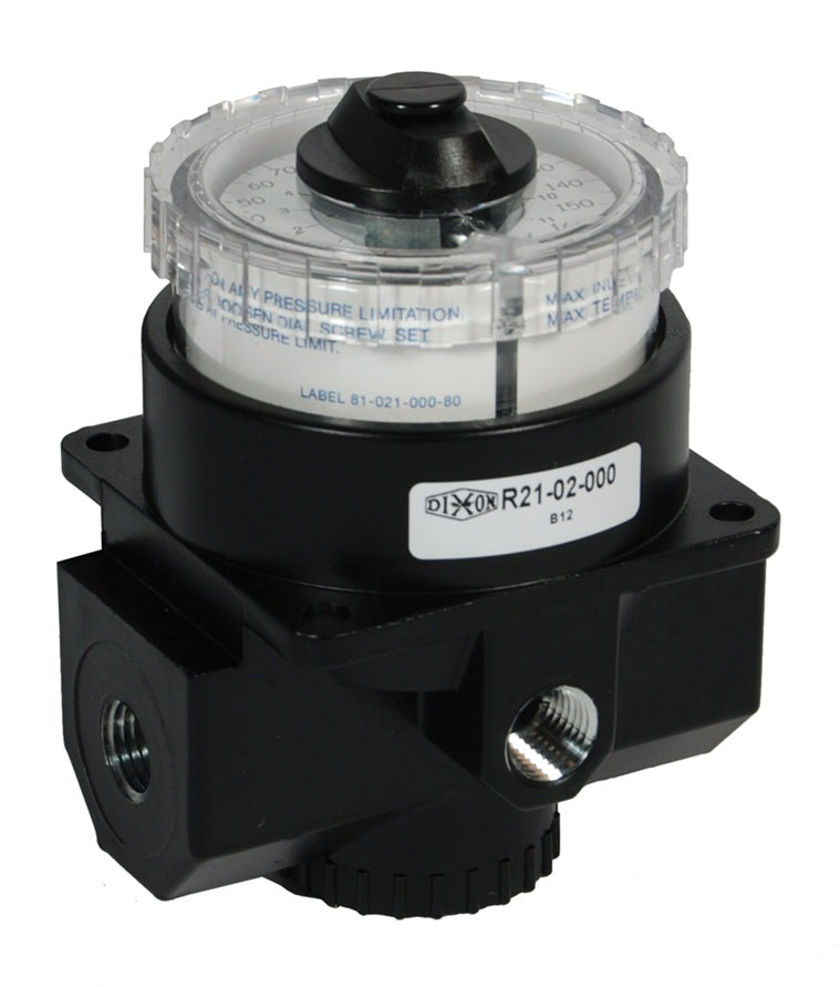 R21-02R Wilkerson by Dixon Valve | R21-Series | Dial Air Regulator | 1/4" Size | 117 SCFM | without Gauge | 0-160 PSI Adjusting Range