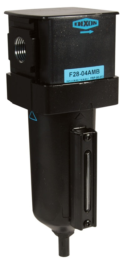 F28-03AMB Wilkerson by Dixon Valve | F28-Series | Standard Airline Filter | 3/8" Size | 115 SCFM | Automatic Drain | 2.87 oz. Metal Bowl with Sight Glass
