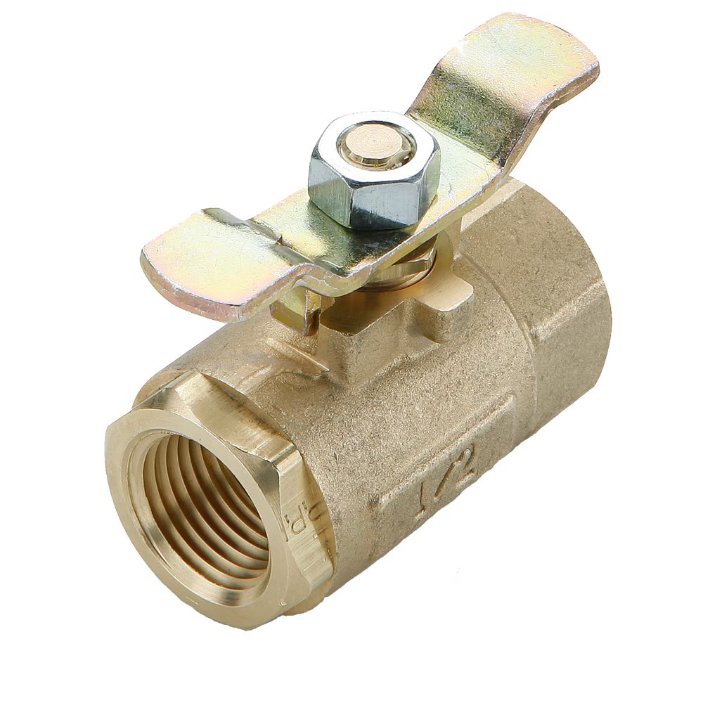 V500P-16-04 by Parker | Ball Valves | 1" Female PTF Pipe Thread | 1-1/2" Hex (B) | 1-9/16" Hex (C) | 2.50" Length | Straight | Brass