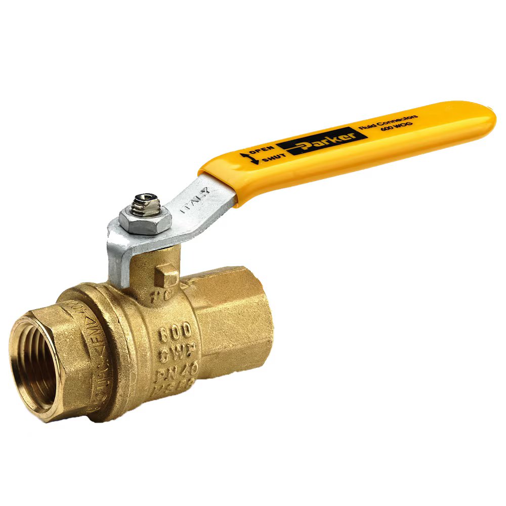 VP520P-12 by Parker | Ball Valves | 3/4" Female NPT Pipe Thread | 5.98" Length | Straight | Brass