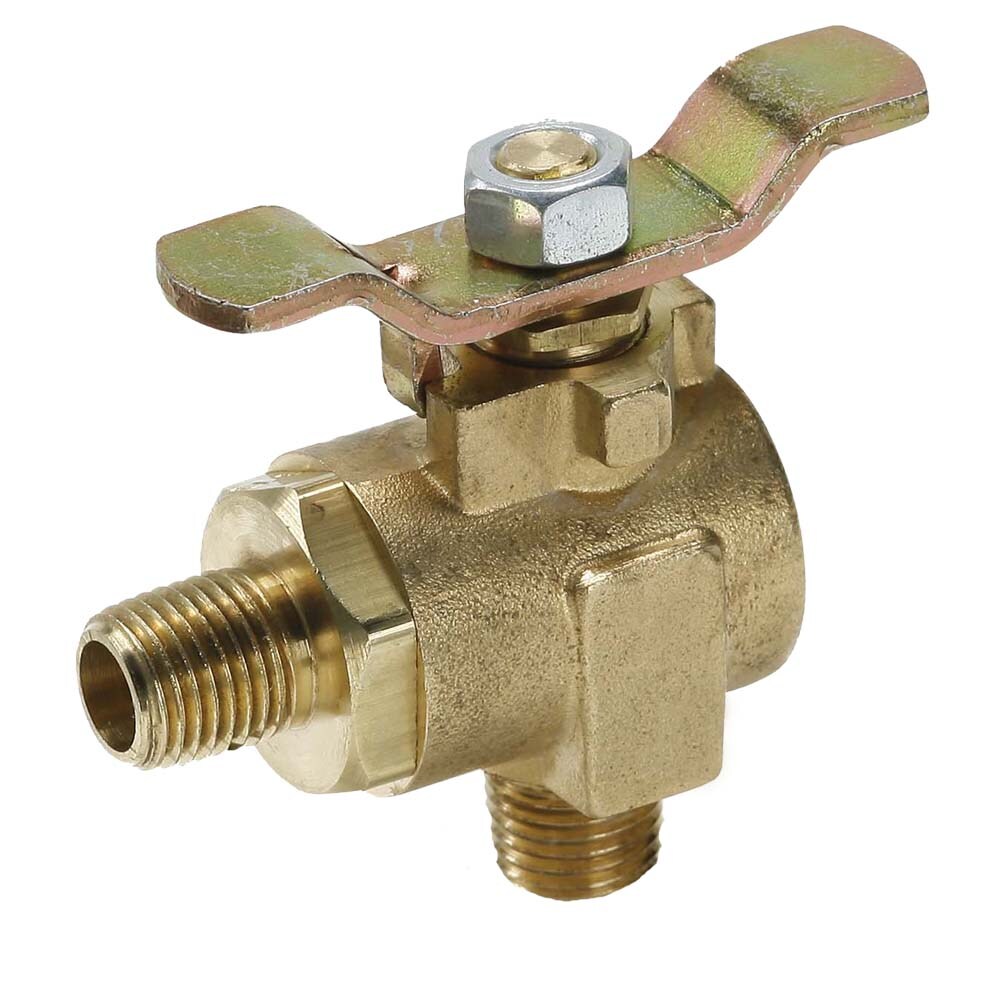 V591P-6 by Parker | Ball Valves | 3/8" Male Pipe Thread | 15/16" Hex | 2.43" Length | 90° Elbow | Brass