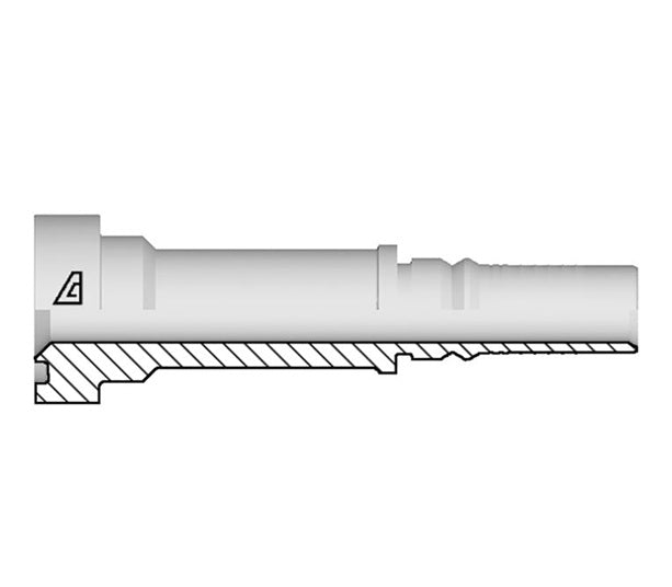 Y-1616-CFLS Alfagomma by Kuriyama | Y Series | Two-Piece AlfaCrimp Hydraulic Hose Fitting | -16 CAT Flange Interlock x -16 Hose ID | 6000 PSI | Steel