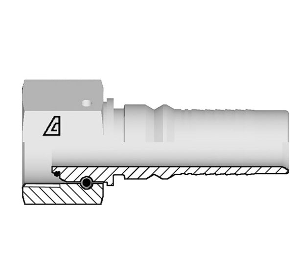 Y-1616-FBPO Alfagomma by Kuriyama | Y Series | Two-Piece AlfaCrimp Hydraulic Hose Fitting | -16 Female BSP / JIS Swivel 60° Cone Interlock x -16 Hose ID | Steel