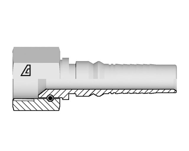 Y-1616-FJSH Alfagomma by Kuriyama | Y Series | Two-Piece AlfaCrimp Hydraulic Hose Fitting | -16 Female JIC 37° Swivel Seat Interlock x -16 Hose ID | Steel