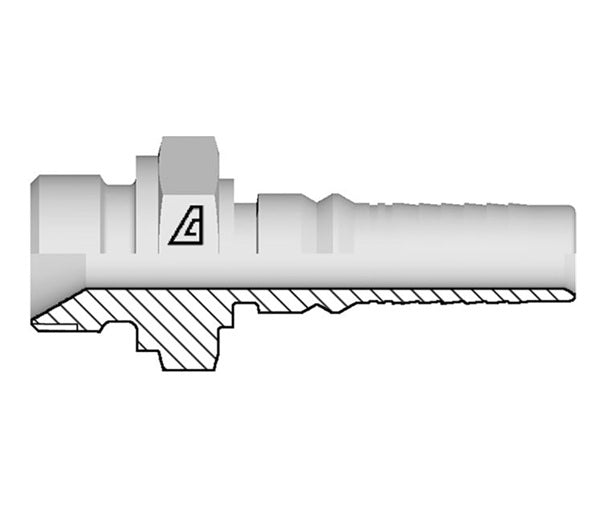 Y-1616-MBPP Alfagomma by Kuriyama | Y Series | Two-Piece AlfaCrimp Hydraulic Hose Fitting | -16 Male BSPP 60° Seat Interlock x -16 Hose ID | Steel