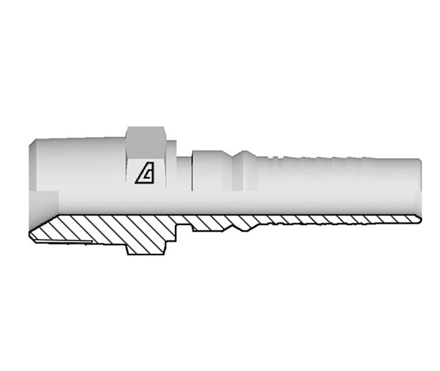 Y-1212-MBPT Alfagomma by Kuriyama | Y Series | Two-Piece AlfaCrimp Hydraulic Hose Fitting | -12 Male BSPT / JIS Interlock x -12 Hose ID | Steel