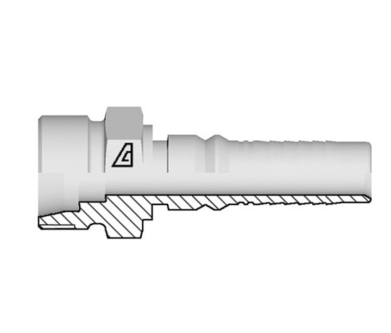 Y-2052-MMSH Alfagomma by Kuriyama | Y Series | Two-Piece AlfaCrimp Hydraulic Hose Fitting | DIN 3861 Heavy | M52 Male Metric 24° Seat Interlock x -20 Hose ID | Steel