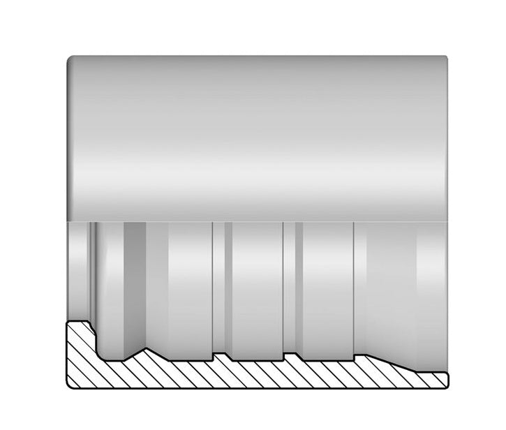 YS1-24 Alfagomma by Kuriyama | Y Series | Two-Piece AlfaCrimp Hydraulic Hose Fitting | -24 YS1 Interlock Skive Ferrule | Steel