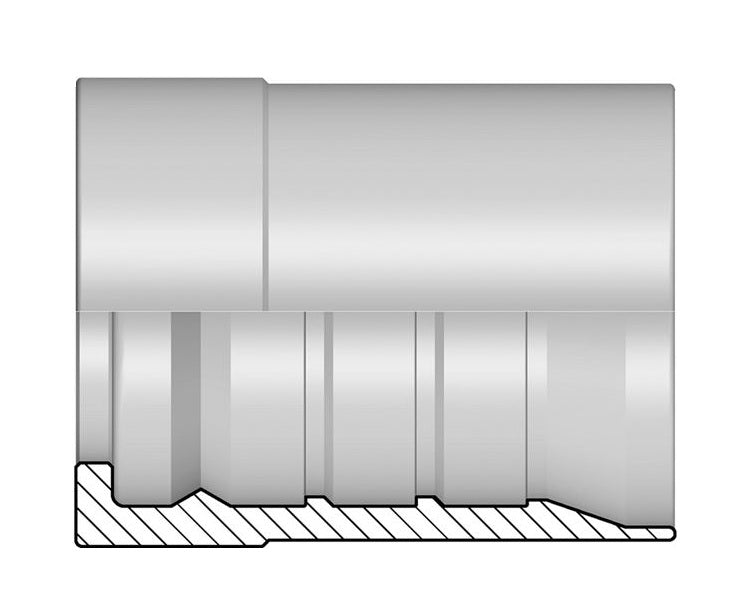 YS2-20 Alfagomma by Kuriyama | Y Series | Two-Piece AlfaCrimp Hydraulic Hose Fitting | -20 YS2 Interlock Skive Ferrule | Steel