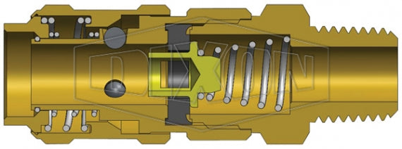 2AM2-B by Dixon Valve | Pneumatic Quick Disconnect Coupling | A-Series | 1/4" Male NPTF x 1/4" Body Size | Compact Socket | Nitrile Seal | Brass
