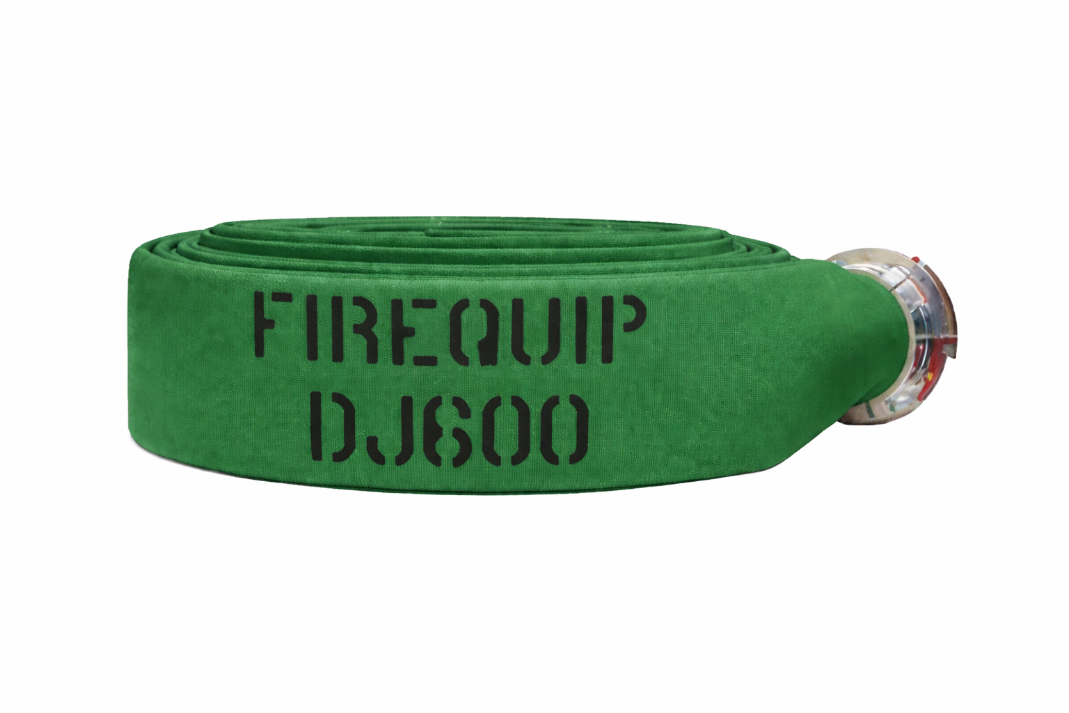 DJ40x25G40S by Snap-Tite | DJ600 Series | Double Jacket Polyester Fire Hose Assembly with EPDM Liner | 4" Hose I.D. with 4" Storzs | 300 PSI | Green | 25ft Length
