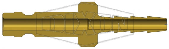 A1S1-B by Dixon Valve | Pneumatic Quick Disconnect Coupling | A-Series | Hose Barb | 1/8" Hose ID x 1/8" Body Size | Compact Plug | Brass