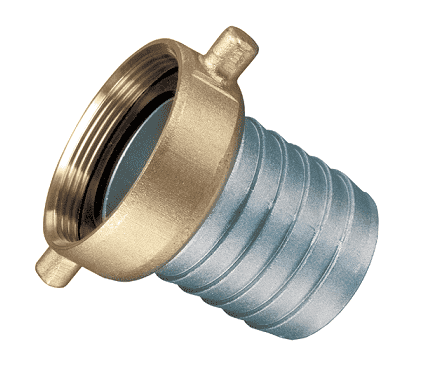 ABF400 by Kuriyama | Pin Lug Coupling with Brass Swivel Nut Female | 4" Female NPSM x 4" Hose Shank | 50 PSI | Aluminum