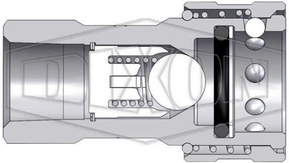 2AGF2 by Dixon Valve | Hydraulic Quick Disconnect Coupling | AG-Series | 1/4" Female NPTF x 1/4" Agricultural Interchange Ball Valve | Socket | Nitrile Seal | Steel