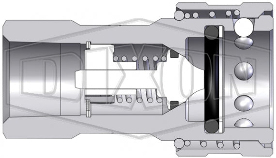 6AGF6-PV by Dixon Valve | Hydraulic Quick Disconnect Coupling | AG-Series | 3/4" Female NPTF x 3/4" Agricultural Interchange Poppet Valve | Socket | Nitrile Seal | Steel