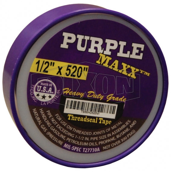 TTPM100-520 by Dixon Valve | Purple Maxx™ American Made PTFE Tape | 1" Wide x 520" Length