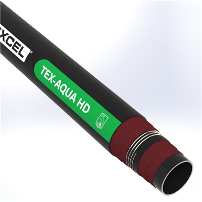 AQUA-HD-1.25 by Texcel | TEX-AQUA HD Series | Smooth Cover Heavy-Duty Water Suction & Discharge Hose | 1-1/4" Hose ID | 150 PSI | 29 in/Hg Vacuum Rated | Black