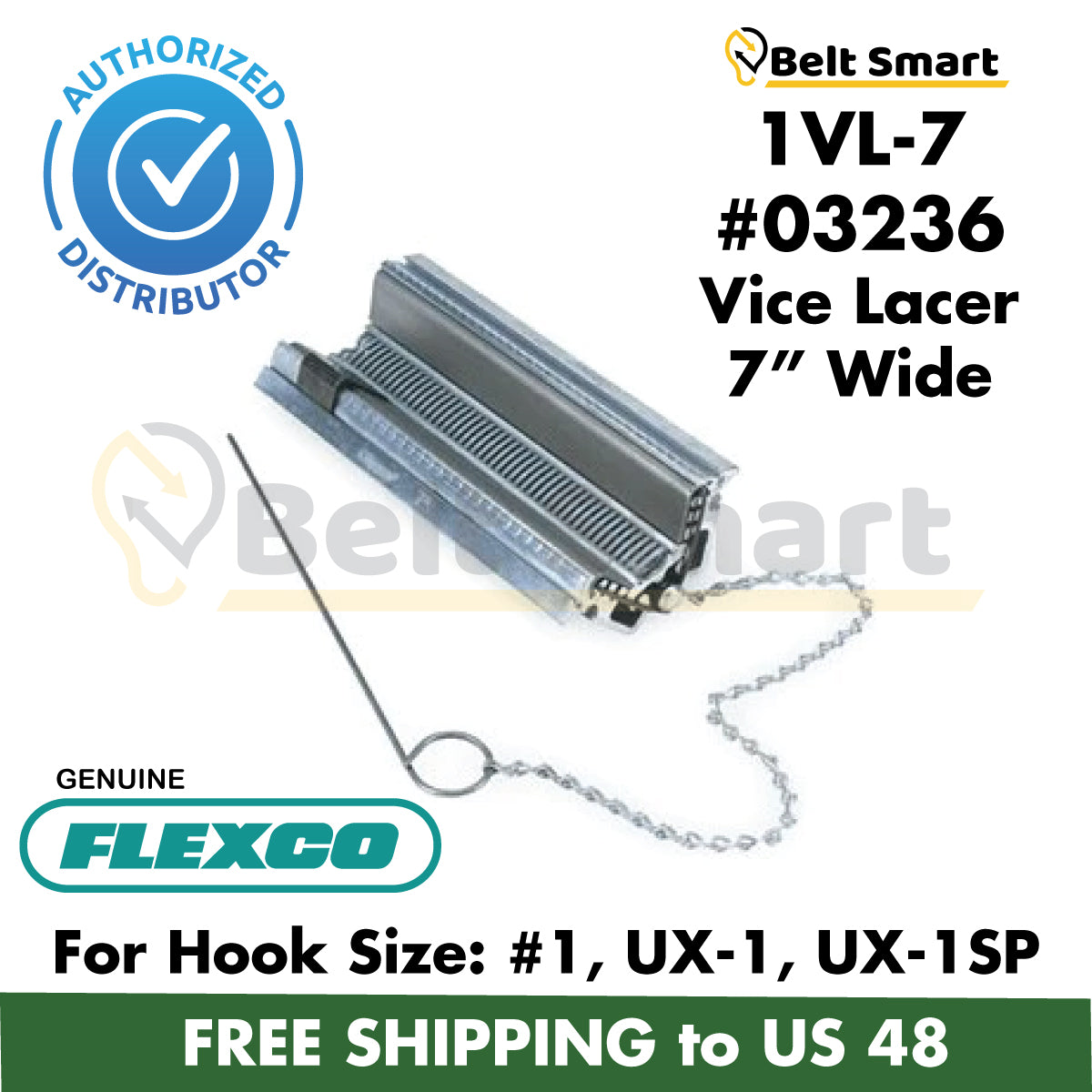 1VL-7 by Flexco | #03236 | Clipper Specialty Vise Lacer | Hook Size: 1, UX-1, UX-1SP