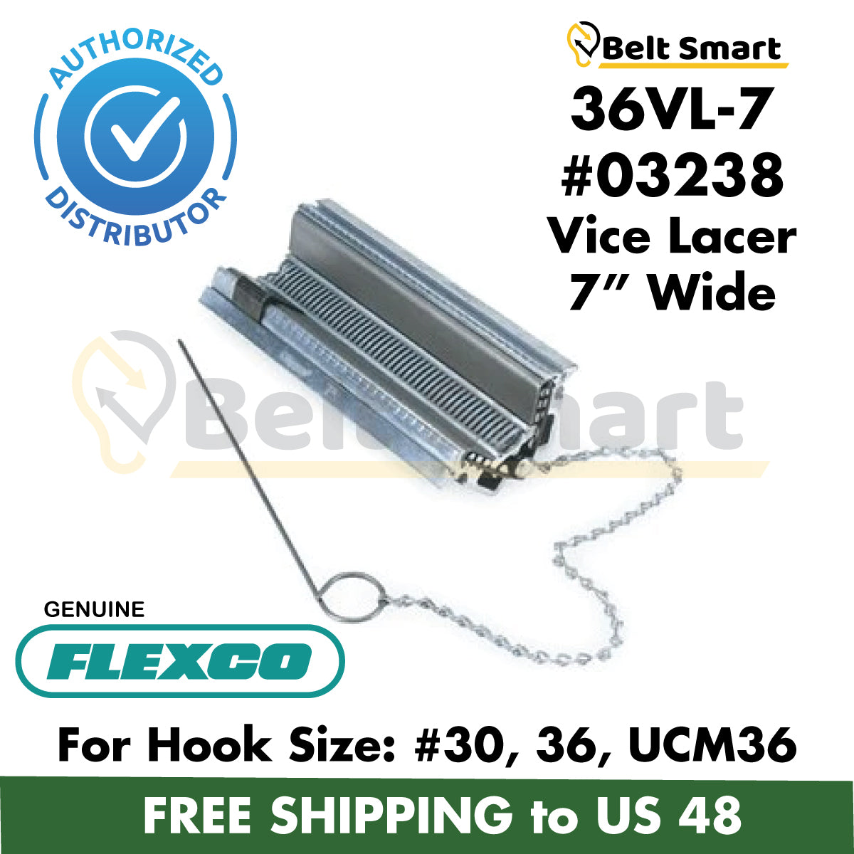 36VL-7 by Flexco | #03238 | Clipper Specialty Vise Lacer | Hook Size: 30, 36, UCM36