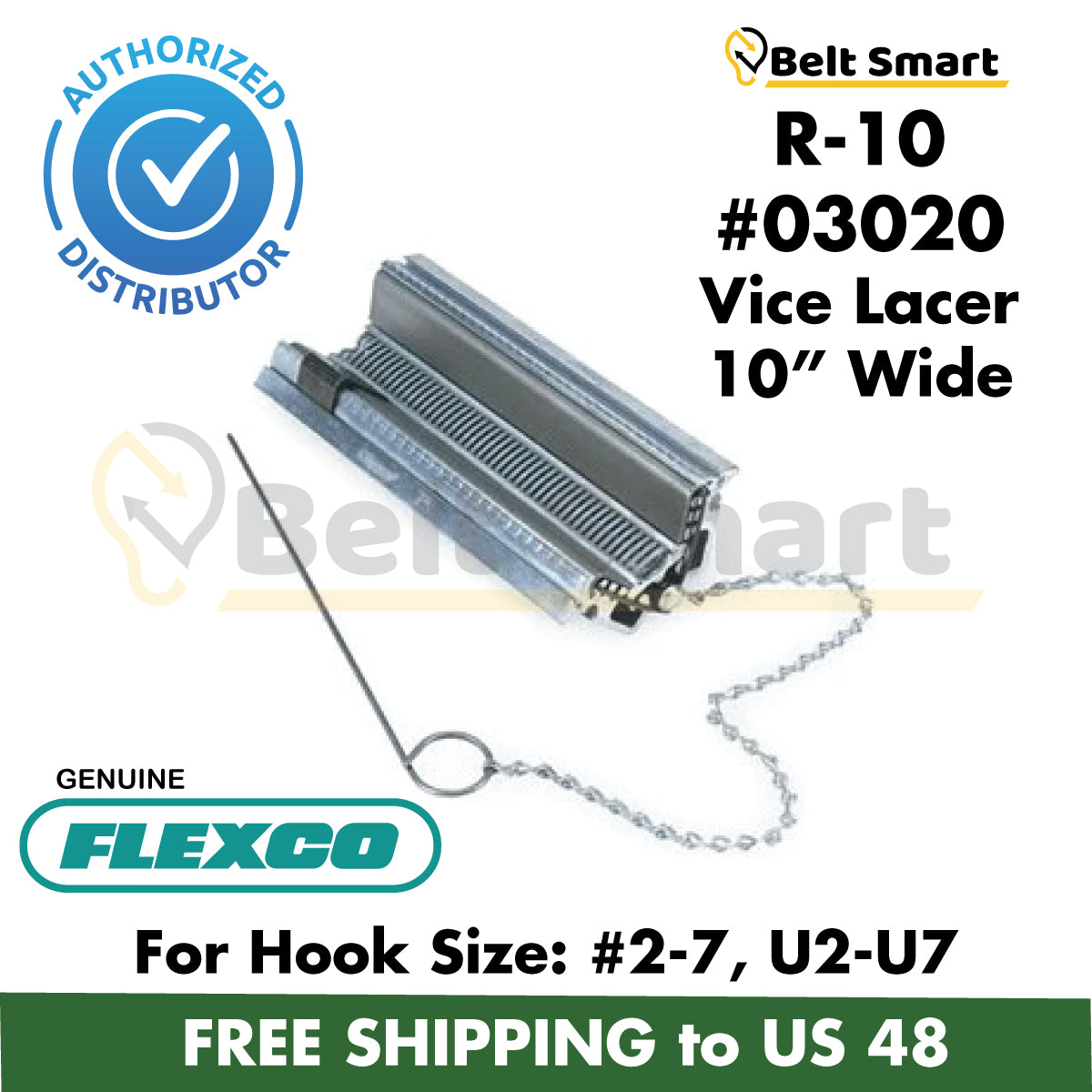 R-10 by Flexco | #03020 | Clipper Specialty Vise Lacer | Hook Size: 2-7, U2-U7