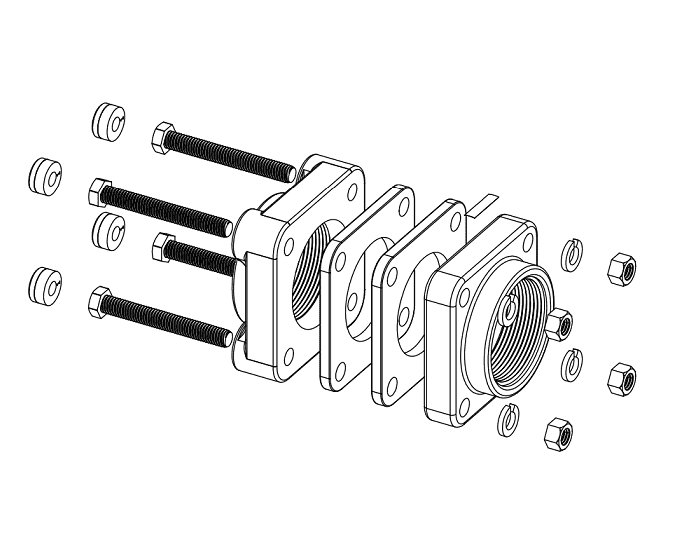 BF230 by Banjo | IBC Tank Accessories | 2" Bolted Flange | 3" All Thread Bolts | Gasket: EPDM | Polypropylene