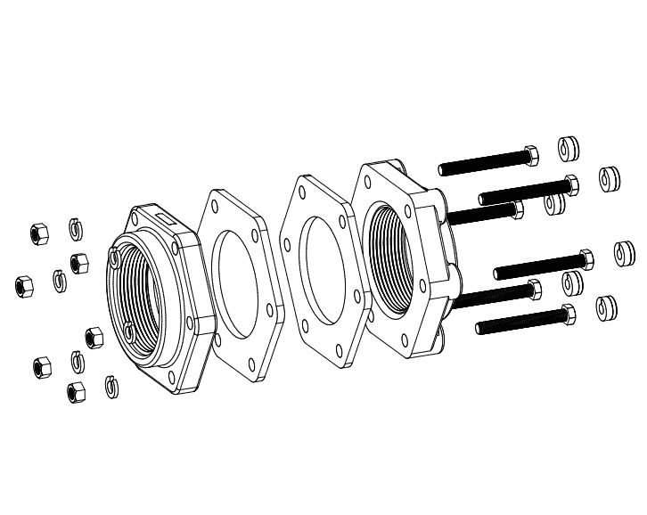 BF335 by Banjo | IBC Tank Accessories | 3" Bolted Tank Flange with 3-1/2" All Thread Bolts | Gasket: EPDM | Polypropylene