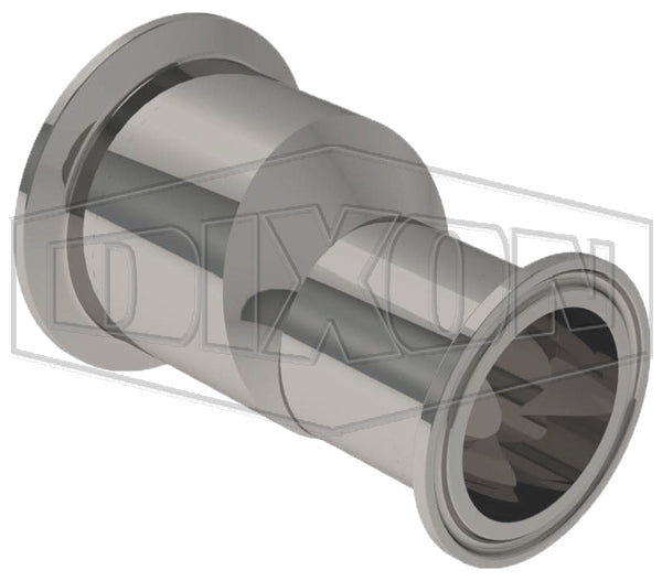 2221EBB075050F4 Dixon Valve 3/4" x 1/2" Tube OD 316L Stainless Steel BioPharm Clamp x Clamp Eccentric Reducer BPE2016 (PM Finish - SF4)