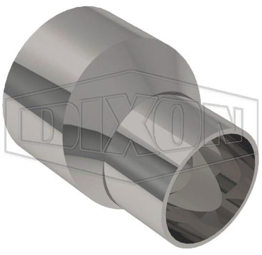 2211EBB400250F1 Dixon Valve 4" x 2-1/2" Tube OD 316L Stainless Steel BioPharm Weld x Weld Eccentric Reducer BPE2016 (PL Finish - SF1)