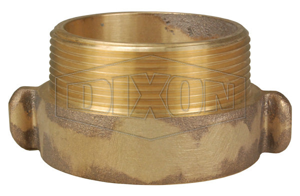 RHA2025F Dixon Cast Brass Hydrant Adapter - Rocker Lug - Increaser / Reducer - 2" Female NST(NH) x 2-1/2" Male NST(NH)