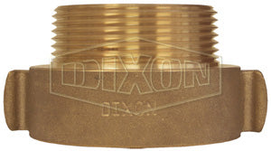 RHA15S15F Dixon Cast Brass Hydrant Adapter - Rocker Lug - 1-1/2" Female NPSH x 1-1/2" Male NST(NH)