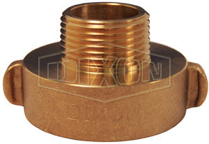 RHA25S15F Dixon Cast Brass Hydrant Adapter - Rocker Lug - Increaser / Reducer - 2-1/2" Female NPSH x 1-1/2" Male NST(NH)