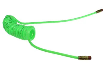 PR516-104B-G by Coilhose | Flexcoil Air Hose | 5/16" Hose ID x 15/32" Hose OD | 1/4" Male NPT Reusable Swivel Fittings | Green | Polyurethane | 10ft