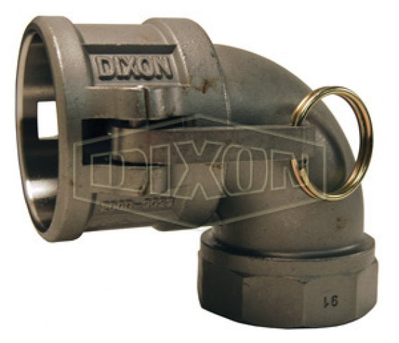 100D-90SS by Dixon Valve | Cam & Groove Coupling | 90° Elbow | Type D | 1" Coupler x 1" Female NPT | 316 Stainless Steel