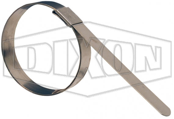 F3 by Dixon Valve | F-Series | Pre-Formed Center Punch Band Clamp | 3/8" Band Width | 13/16" Clamp ID | Galvanized Steel Band & Buckle | Box of 100