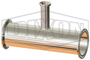 T7RMP-100050PL Dixon Valve 1" x 1/2" Tube OD 316L Stainless Steel BioPharm Clamp x Clamp x Clamp Reducing Tee BPE2012 (PL Finish SF1)