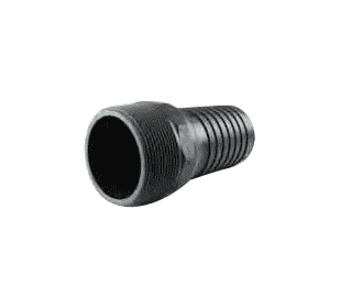 CN125PP by Jason Industrial | Combination Hose Nipple | 1-1/4" Hose ID | Male NPT x Hose Shank | Black | Polypropylene