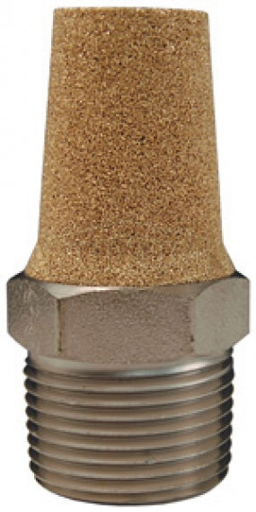 CMF48 by Dixon Valve | Pneumatic Conical Muffler | 1/2" Male NPT | 1-7/8" Overall Length | Nickel-Plated Steel
