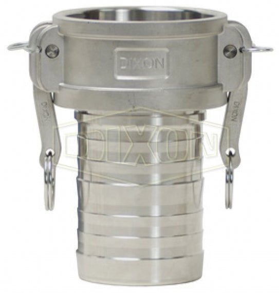 G100-C-ALCR by Dixon Valve | Global Crimp Style Cam & Groove | Type C | 1" Coupler x 1" Hose Shank | A380 Permanent Mold Aluminum