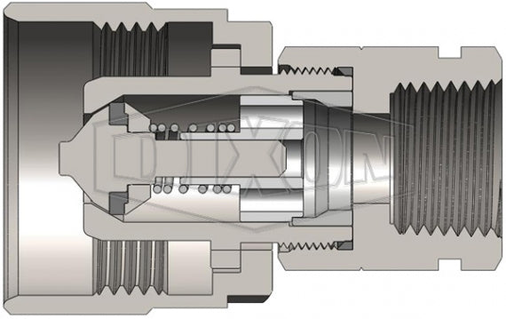 10CVVBF10 by Dixon Valve | Hydraulic Quick Disconnect Coupling | CVV-Series | 1-1/4" Female BSPP x 1-1/4" European Interchange | Socket | Nitrile Seal | Steel