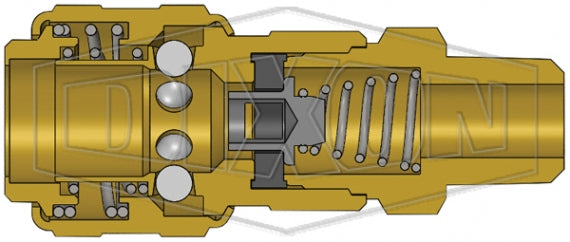 4DM4-B by Dixon Valve | Pneumatic Quick Disconnect Coupling | D-Series | 1/2" Male NPTF x 1/2" Automatic Industrial Interchange | Socket | Nitrile Seal | Brass