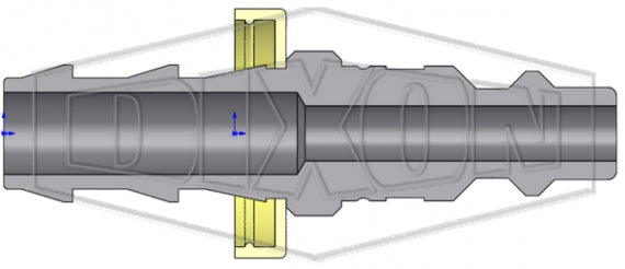 D3B4 by Dixon Valve | Pneumatic Quick Disconnect Coupling | DF-Series | Push-Loc Hose Barb | 1/2" Hose ID x 3/8" Industrial Interchange | Plug | Steel