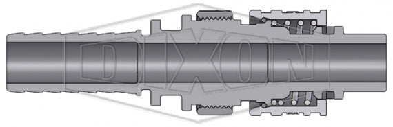 N4S6-ZLS by Dixon Valve | Pneumatic Quick Disconnect Coupling | Dix-Lock® N-Series | Hose Barb | 3/4" Hose ID x 1/2" Body Size | Plug with Steel Locking Sleeve | Steel