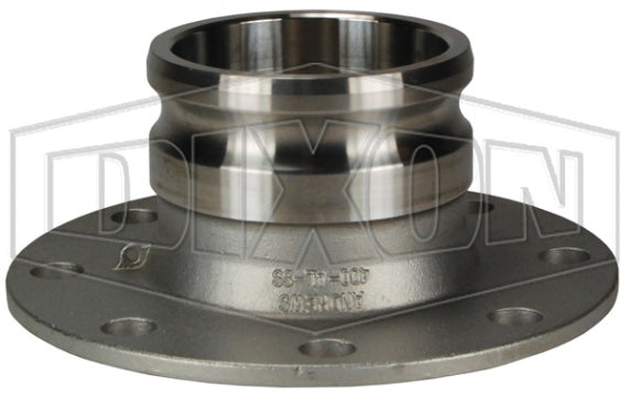 400-AL-SS by Dixon Valve | Cam & Groove Flange Adapter | 4" Adapter x 150# Flange | 7/16" Flange Thickness | 316 Stainless Steel