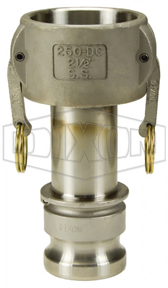 1510-DA-SS by Dixon Valve | Cam & Groove Reducer (Jump Size) Coupling | Type DA | 1-1/2" Coupler x 1" Adapter | 316 Stainless Steel