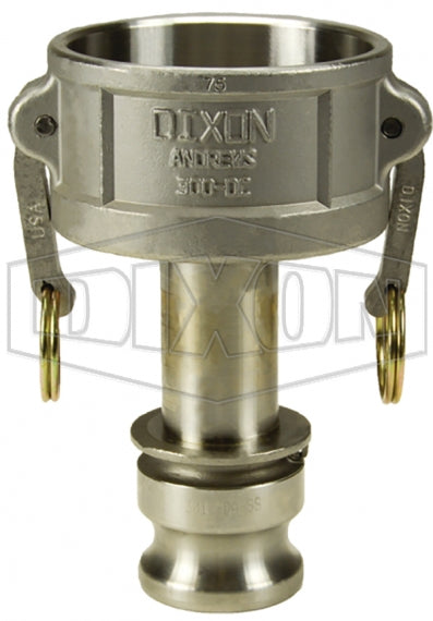 3015-DA-SS by Dixon Valve | Cam & Groove Reducer (Jump Size) Coupling | Type DA | 3" Coupler x 1-1/2" Adapter | 316 Stainless Steel