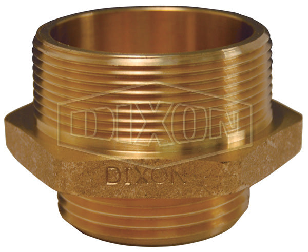 DMH2515NYFD Dixon Cast Brass Double Male Hex Nipple - 2-1/2" Male NPT Thread x 1-1/2" Male NYFD