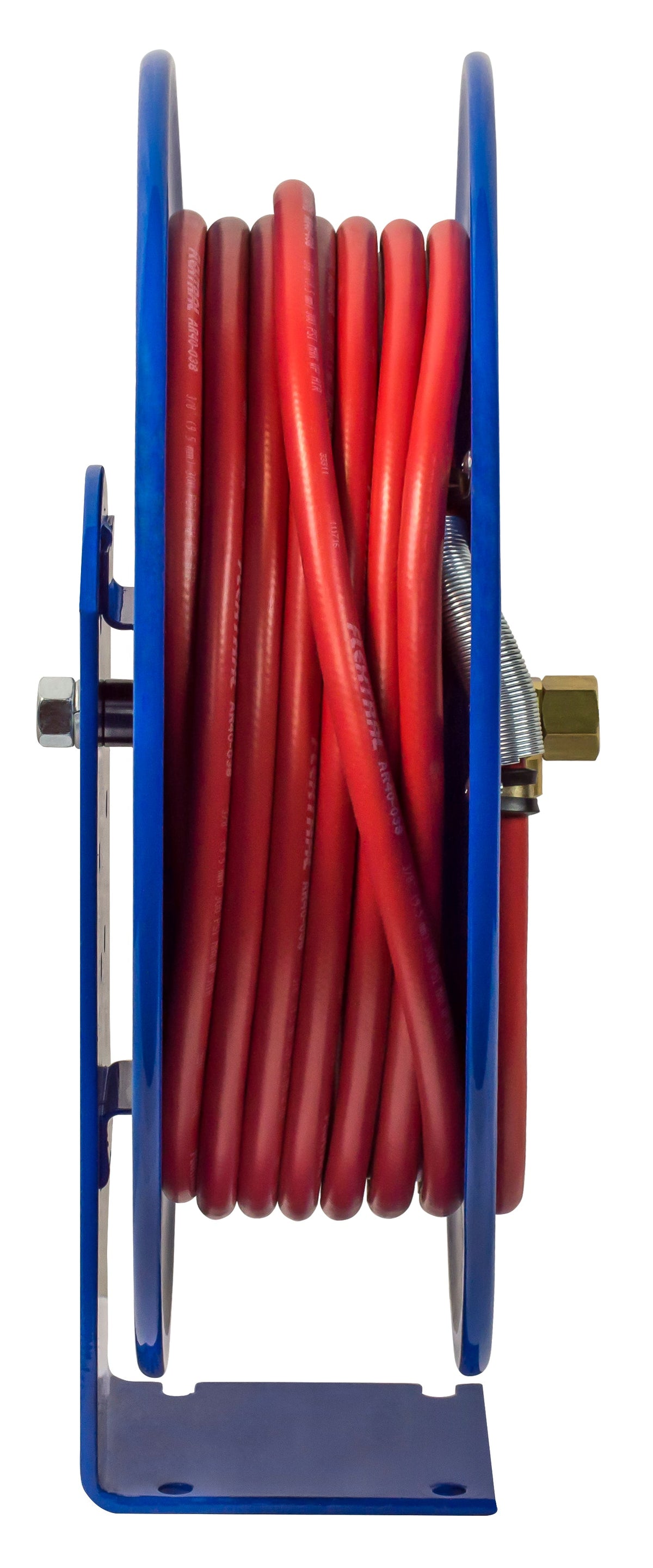 E-LP-330 by Coxreels | E Series | 300 PSI Spring Driven Hose Reel for Air & Water | 3/8" Hose ID, 3/8" FNPT Inlet x 3/8" MNPT Hose End | Steel | 30ft PVC Hose Included